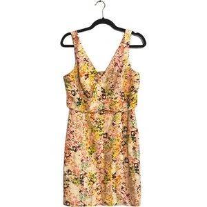 Jessica Simpson Pink Floral Midi Wiggle dress size 8
